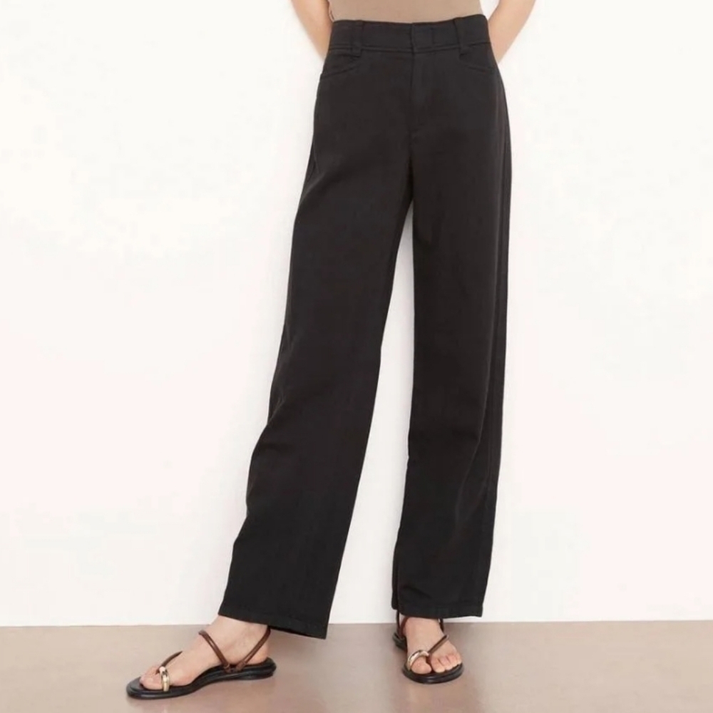 Vince Black High-Waist Washed Casual Pant 12 Nwt